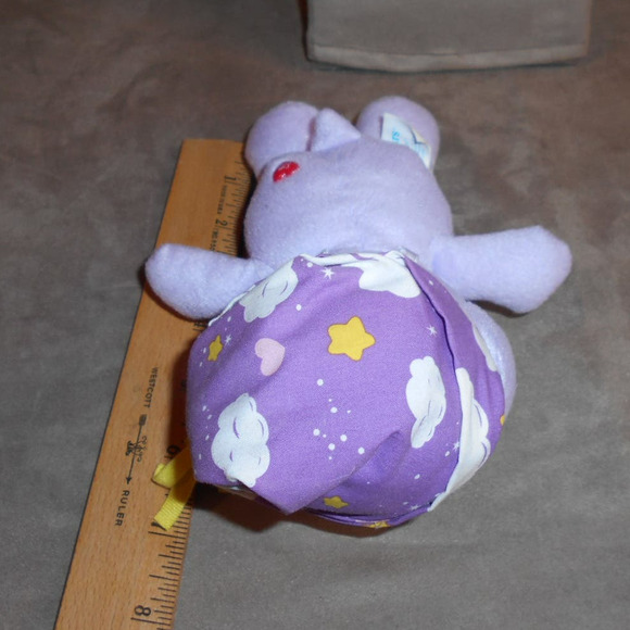 Care Bear Slumber Party Harmony Bear Purple Rainbow Flower 2004 8" Plush - Picture 7 of 8
